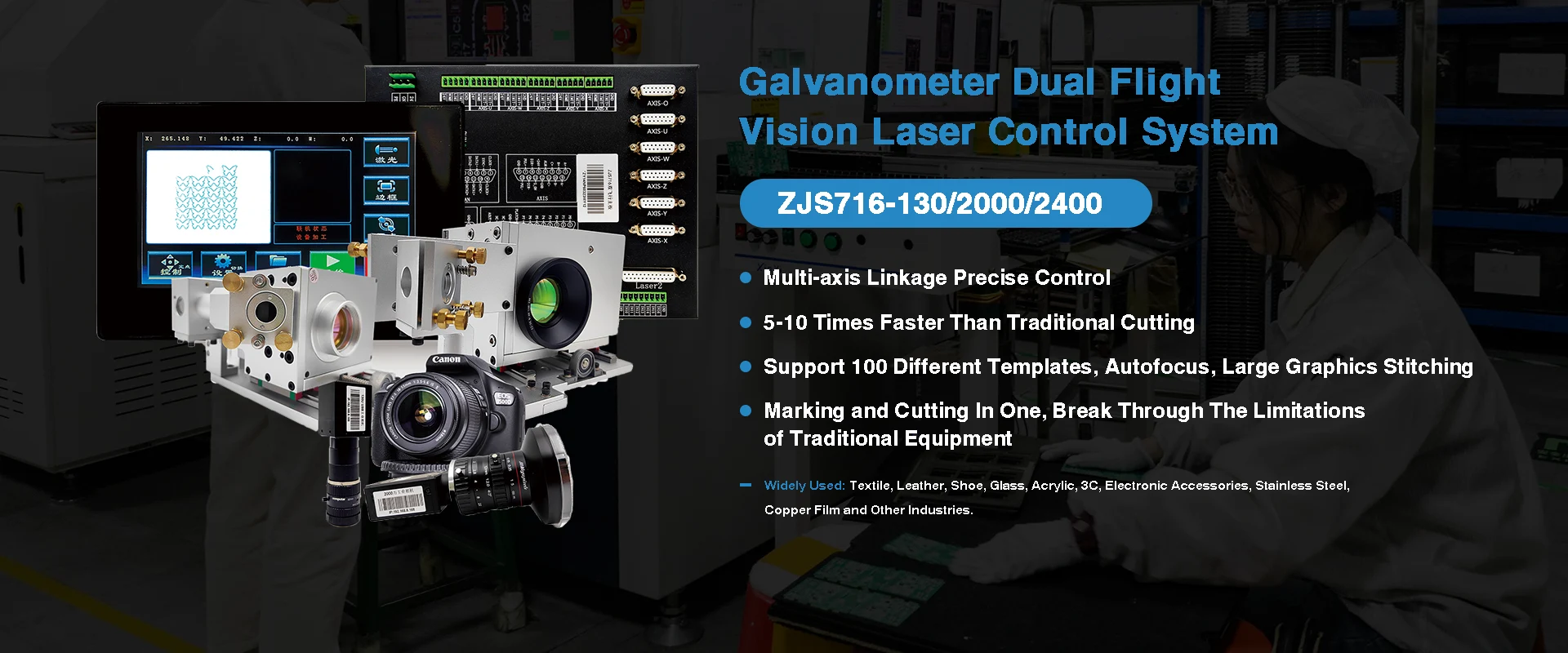 China Galvanometer Sistema de Controle de Visão de Vôo Dual